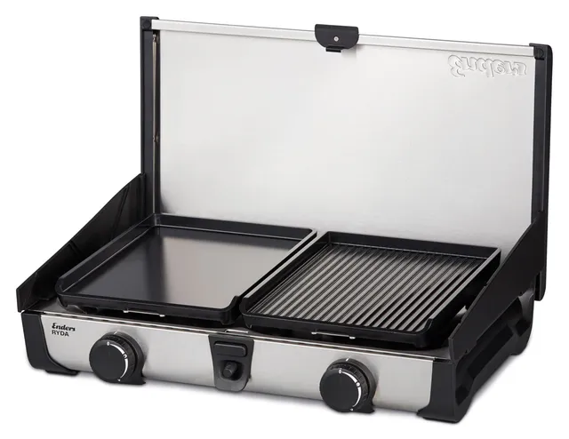 enders-ryda-2z-gp-gaskocher-2-flammig-mit-z-ndsicherung-2x2-3-kw-grillplatten-un image 1