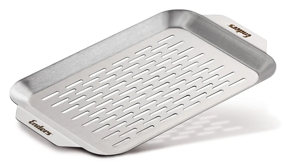 enders-grillschale-8804-aus-edelstahl-32-x-19-cm-f-r-zartes-grillgut-wie-fisch-u image 1