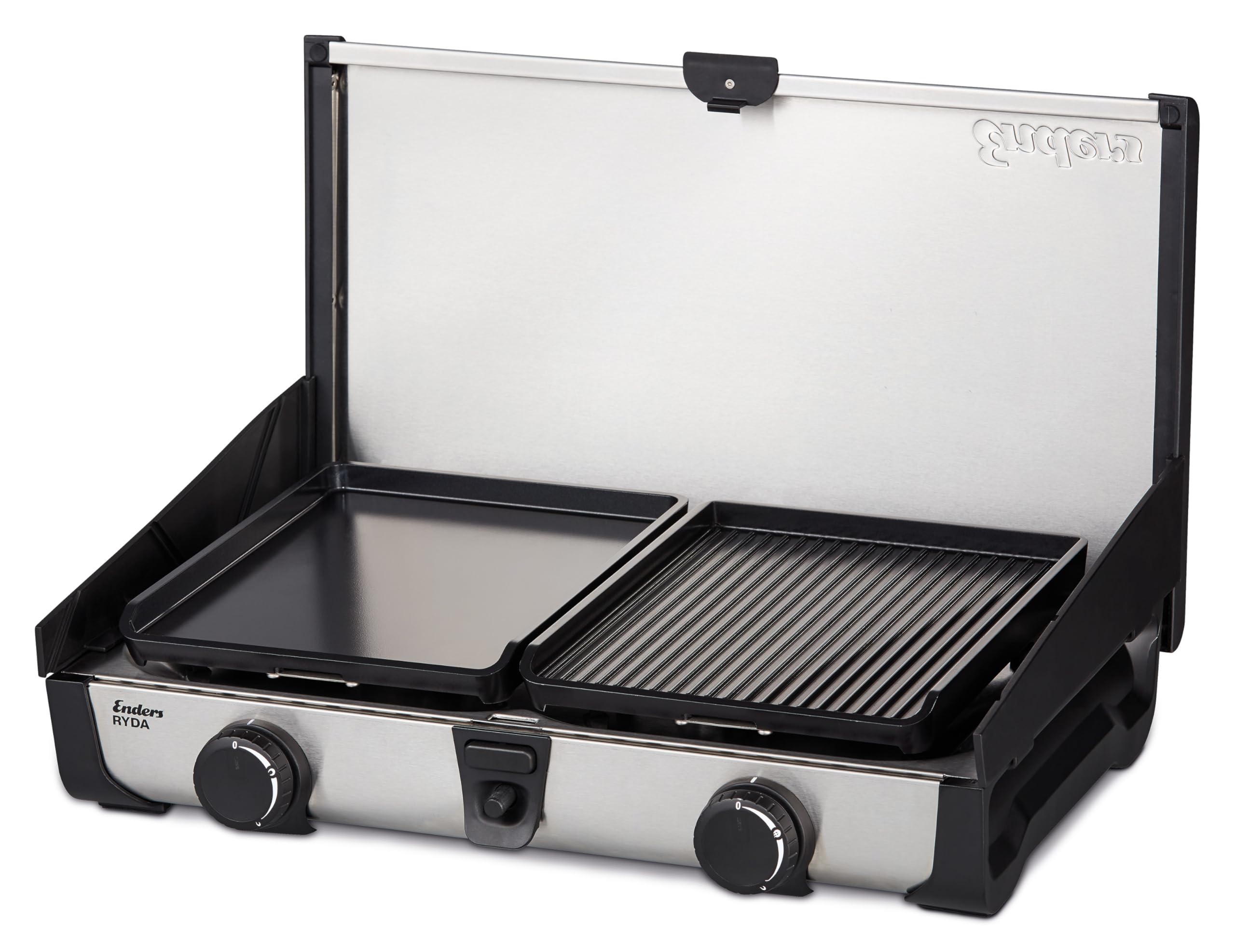 enders-ryda-2z-gp-gaskocher-2-flammig-mit-z-ndsicherung-2x2-3-kw-grillplatten-un image 1