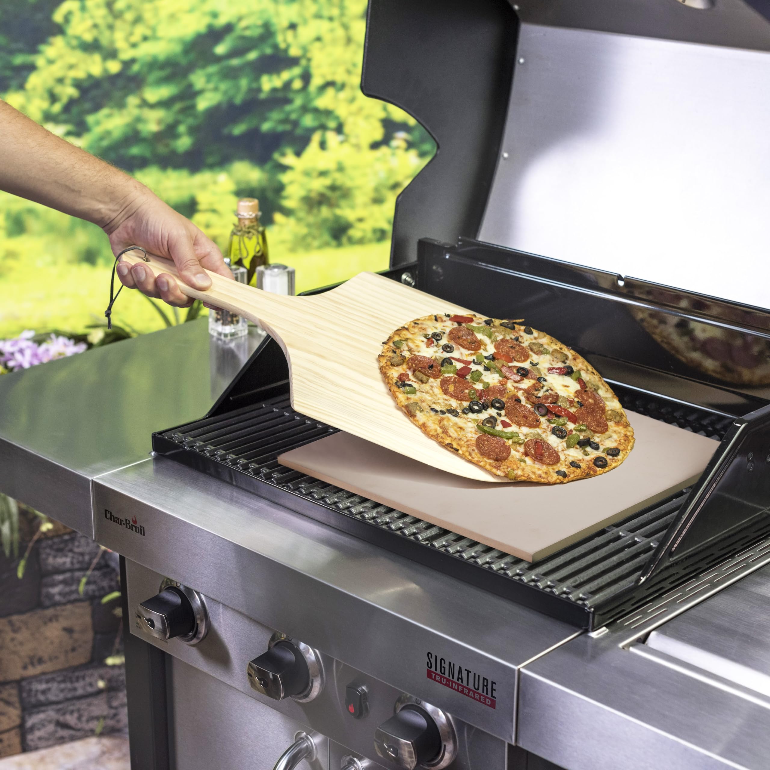 char-broil-140787-pizzastein-set-rechteckiger-pizzastein-f-r-knusprige-pizza-vom image 3